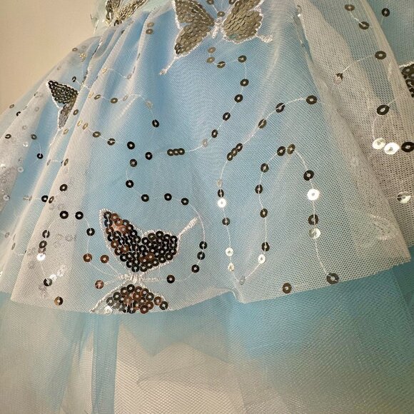 Blue sequin tutu dress with Butterflies - Picture 5 of 7
